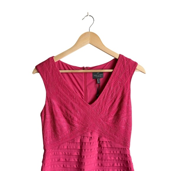 NWT Adrianna Papell Sleeveless Sheath Dress Size 2 Hot Pink - Picture 3 of 13